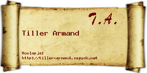 Tiller Armand névjegykártya